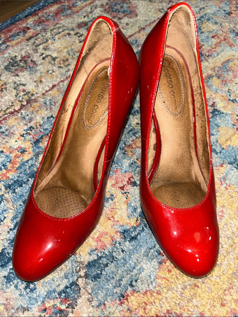 Corso Como Red Patent Round-Toe Pumps size 7.5